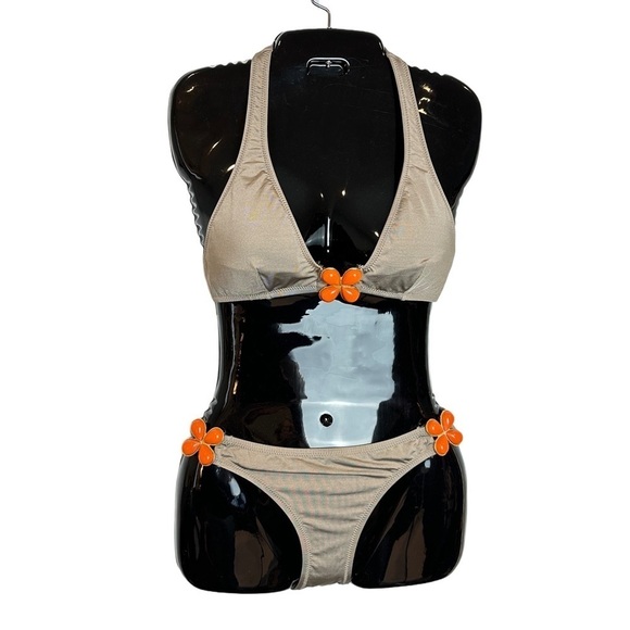 Trina Turk Stunning Flower Accent Halter 2 Piece Bikini 6 - Picture 1 of 13